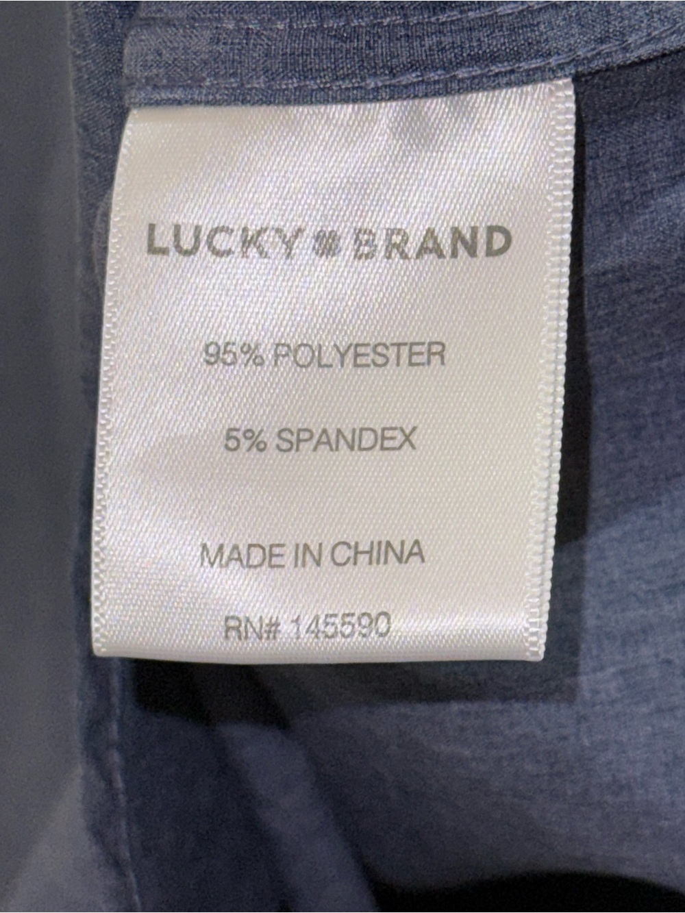 Lucky Brand Men's Slim Fit 4-Way Stretch Dress Shirt Blue M 15-15.5 32/33 - Picture 4 of 4